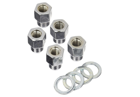 Weld Open End Lug Nuts with Centered Washers 12mm x 1.5 - 5 Pack