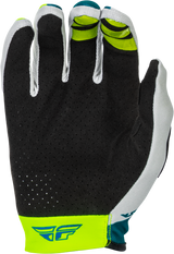 Fly Racing Youth Lite Gloves Grey, Lime & Teal - Part #379-713YM, Perfect for Motocross and Off-Road Vehicles