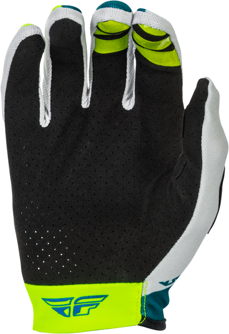 Fly Racing Lite Gloves Grey, Lime & Teal for Motocross and Off-Road Vehicles - Part Number 379-713L