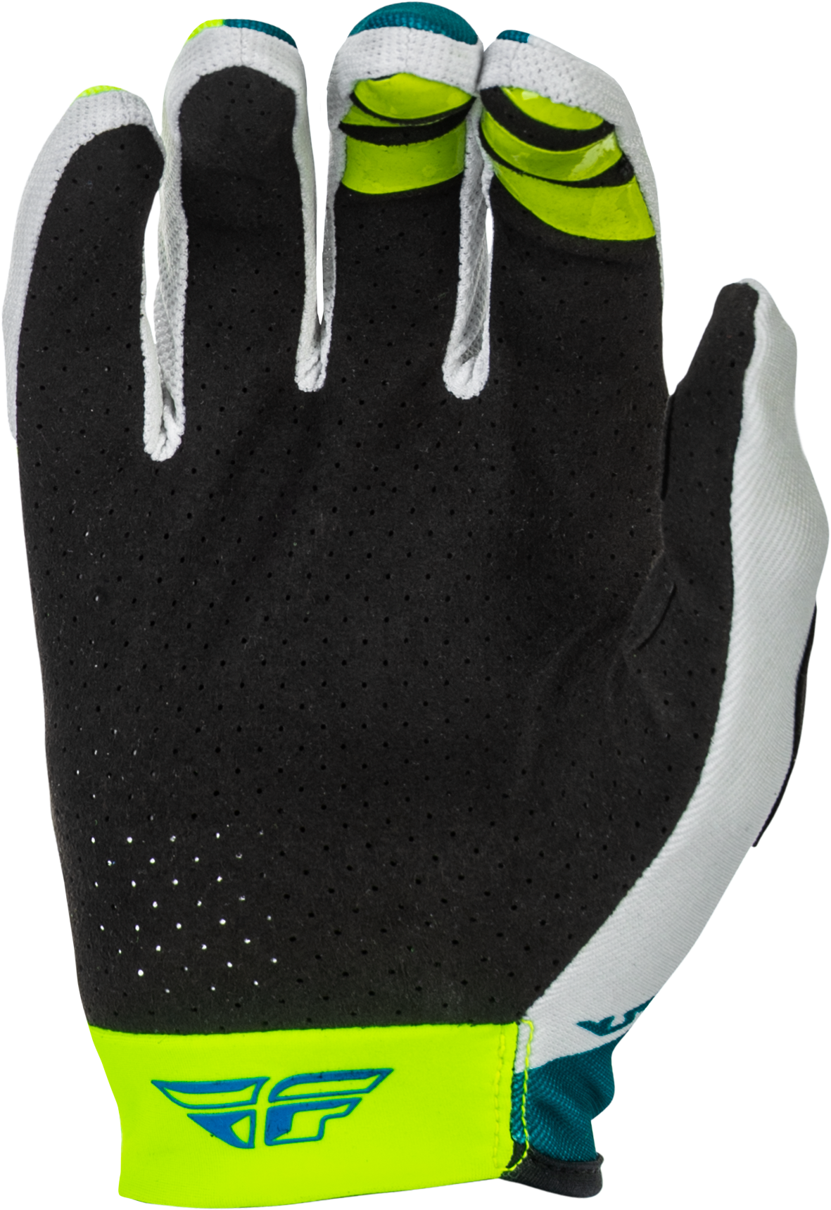 Fly Racing Lite Gloves Grey/Lime/Teal Small - Lightweight Race Gloves for Motocross and Off-Road Bikes