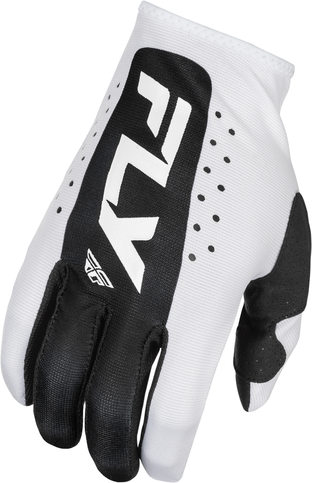 Fly Racing Lite Gloves White/Black X-Small - Offroad MX Gloves for Motocross and ATV