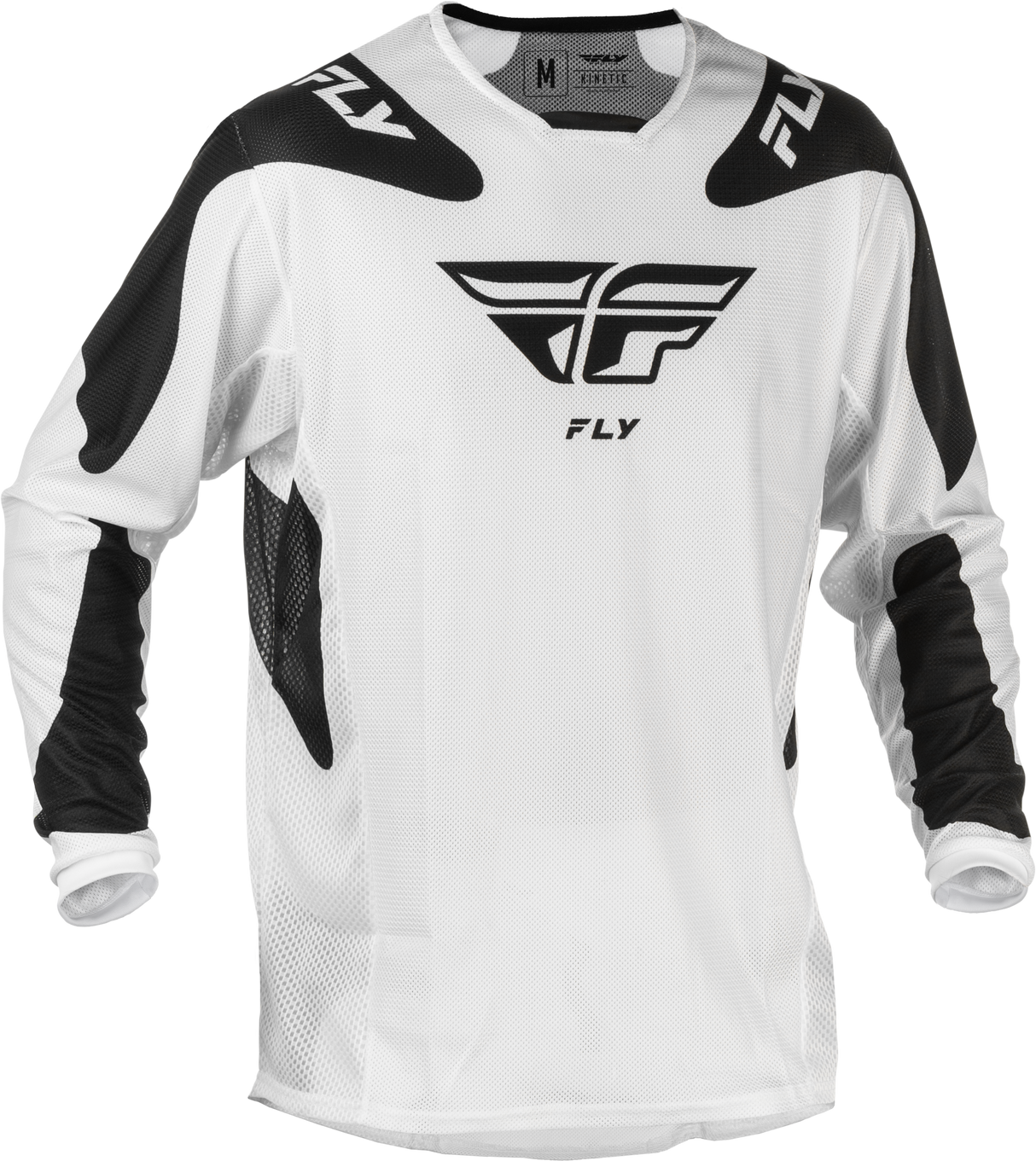 Fly Racing Kinetic Mesh Sym Jersey White/Black 2X for Motocross and Off-Road Bikes
