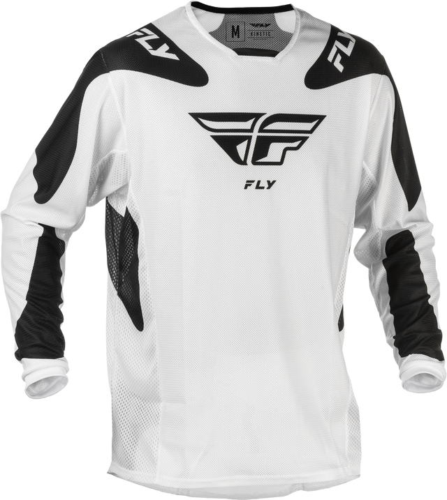 Fly Racing Kinetic Mesh Sym Jersey White/Black 2X for Motocross and Off-Road Bikes