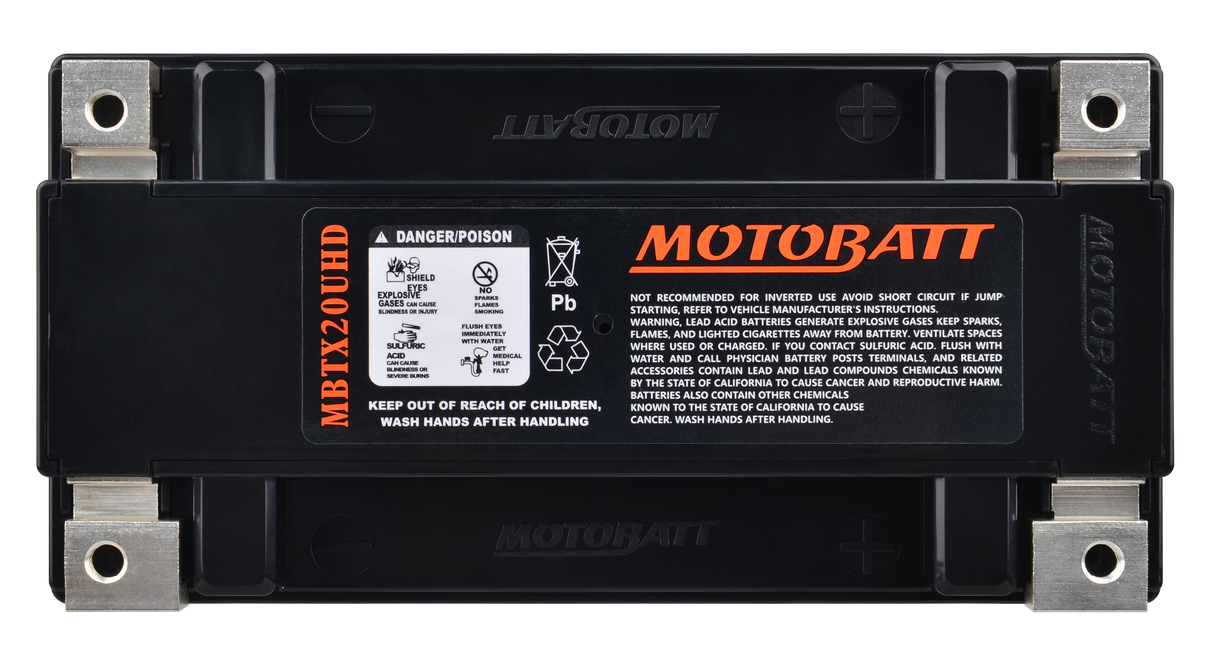 MOTOBATT MBTX20UHD Quadflex Sealed AGM Battery for Harley Davidson Touring, Gold Wing, and Honda Gold Wing Models
