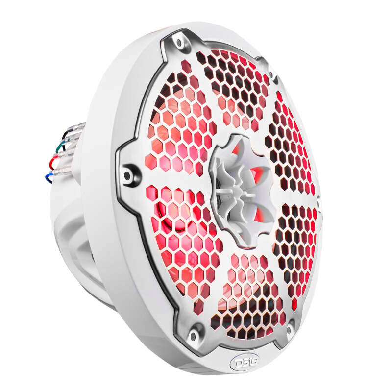 DS18 NXL-M Series 8-Inch Marine and Powersports Speaker with RGB LED Lights – White Finish