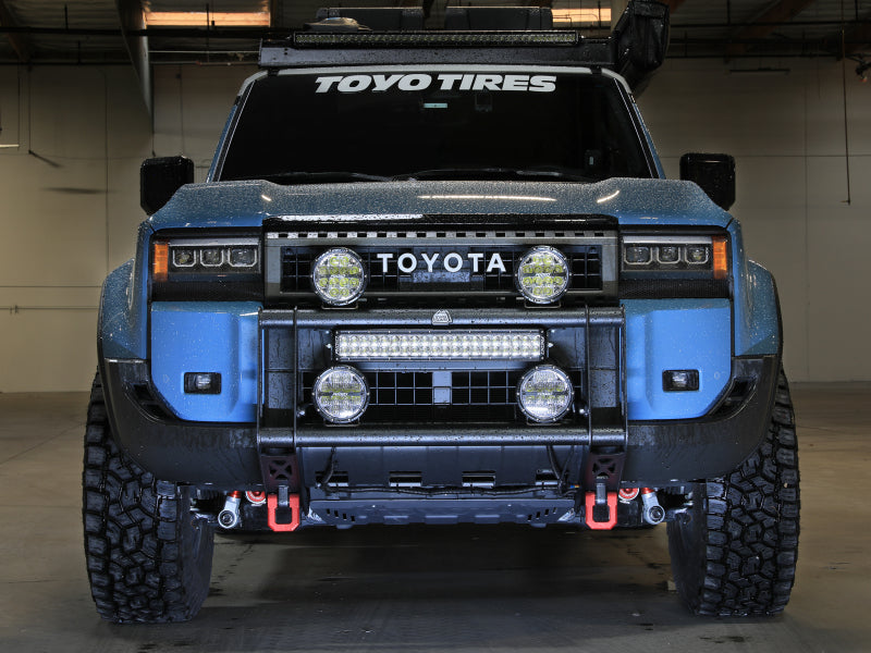 aFe Power Terra Guard Bull Bar for Toyota Land Cruiser J250 (24-26 L4-2.4L) – Heavy-Duty Steel Front Protection with Light Mounts and Recovery Shackles