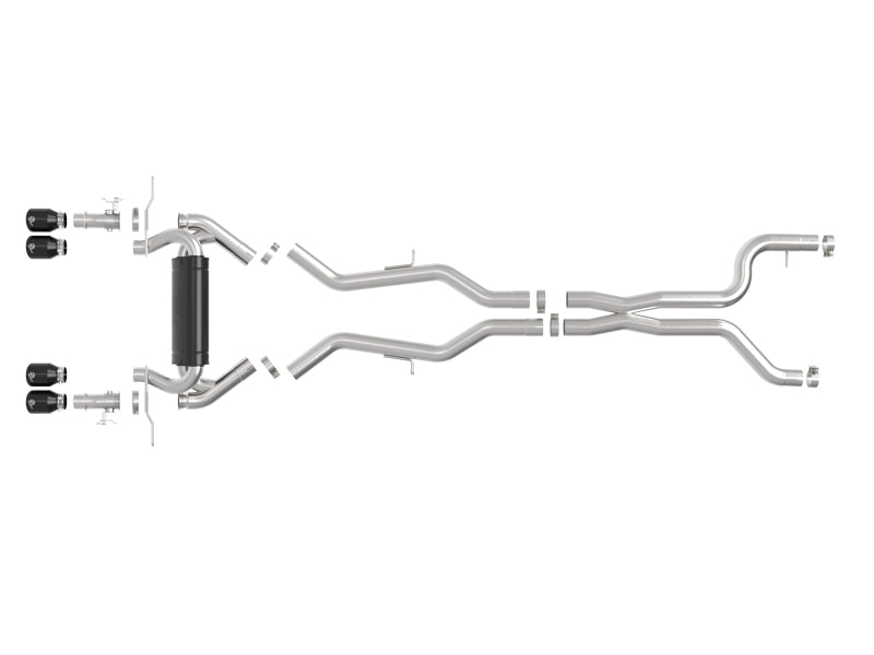 aFe MACH Force-Xp 3 Inch to 2.5 Inch Stainless Steel Cat-Back Exhaust System with Black Tips for BMW M2 G87 2023-2025 3.0L L6