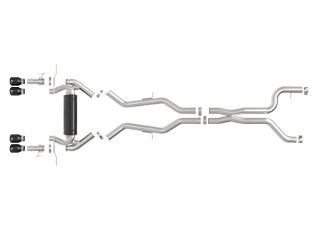aFe MACH Force-Xp 3 Inch to 2.5 Inch Stainless Steel Cat-Back Exhaust System with Black Tips for BMW M2 G87 2023-2025 3.0L L6