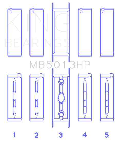 King Engine Bearings G.M.C. (Mark III) 5.7L (Size 001) Main Bearing Set