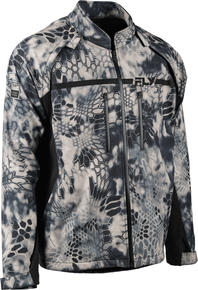 Fly Racing Patrol Kryptek Jacket Grey/Black - Versatile Motorcycle Outerwear for Men (Size 3X) - Windproof and Water-Resistant Gear for Cruiser, Touring, and Off-Road Vehicles