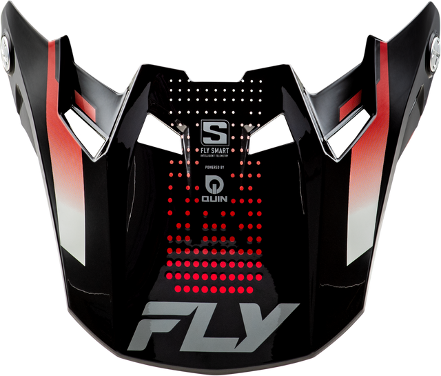 Fly Racing Formula S Carbn Protocol Visor in Black Carbon with Red Yellow Accents for Motorcycle Helmets