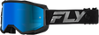 Fly Racing Youth Zone Goggle Black/Black with Sky Blue Mirror/Smoke Lens for ATV, Dirt Bike, and Motocross