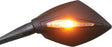 KOSO Apex M10 Mirrors with Indicators for Motorcycle - Matte Black Shell, Clear Lens, M10 Size