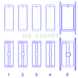 King Engine Bearings Chevrolet 396-502 Gen IV/V/VI Main Bearing Set