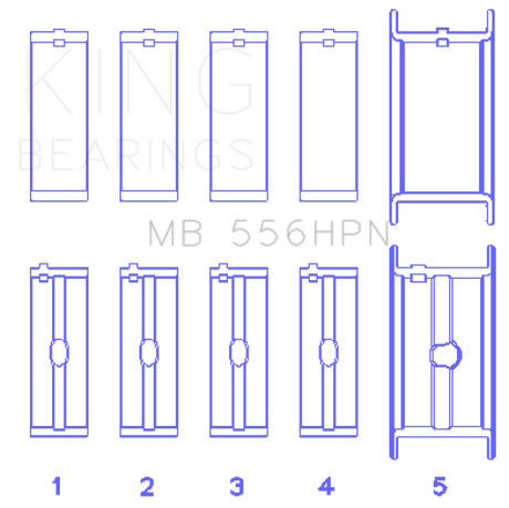 King Engine Bearings Chevrolet 396-502 Gen IV/V/VI Main Bearing Set (Size 010)