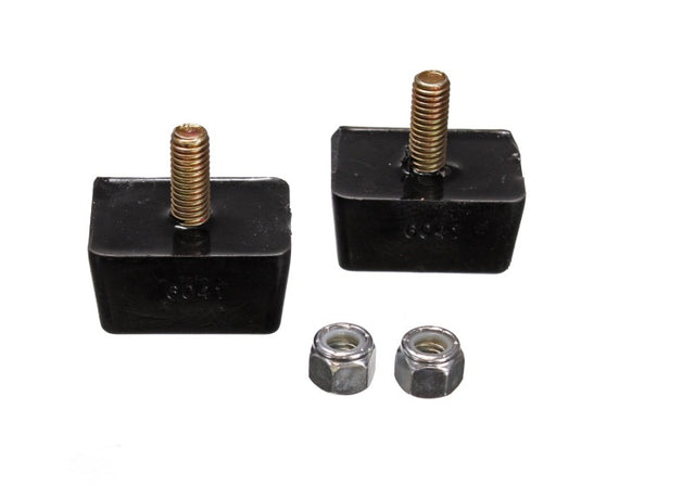 Energy Suspension Hyper-Flex Universal Black 7/8 in. H x 1-7/8 in. L x 1-3/8 in. W Low Profile Rectangular Bump Stops for Automotive Suspension