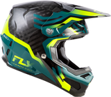 Fly Racing Formula S Carbon Byte Helmet for Motorcycles - Black Carbon/Teal/Lime, Large