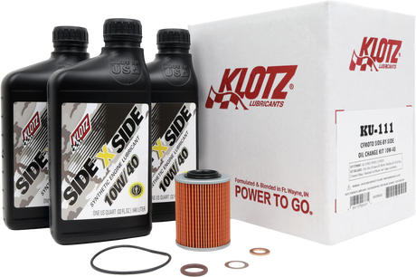 Klotz KU-111 Synthetic Oil Change Kit for CFMOTO Side-by-Side Vehicles, 3 Quarts