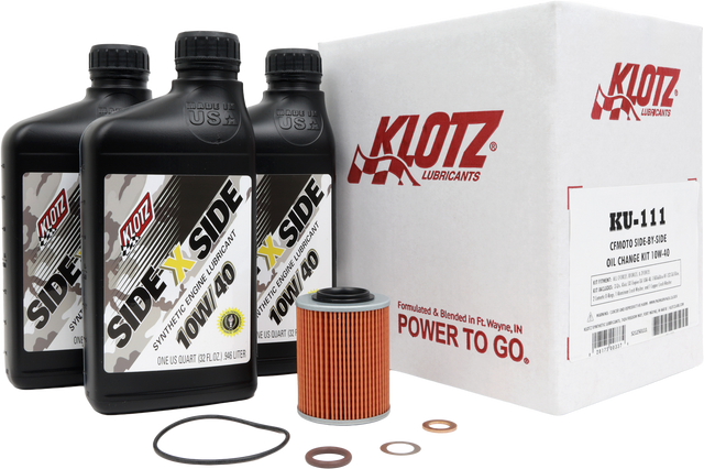 Klotz KU-111 Synthetic Oil Change Kit for CFMOTO Side-by-Side Vehicles, 3 Quarts
