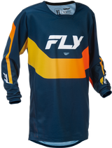 Fly Racing Youth Kinetic Jersey Navy/Orange - Lightweight Performance Motorcycle Jersey for Youth Off-Road Vehicles