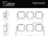 Diode Dynamics SS5 Pro Universal CrossLink 7-Pod Lightbar - Yellow Combo
