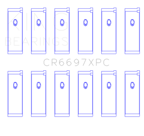 King Engine Bearings Nissan RB25/RB26 24V Coated Performance Rod Bearing Set - Size STDX