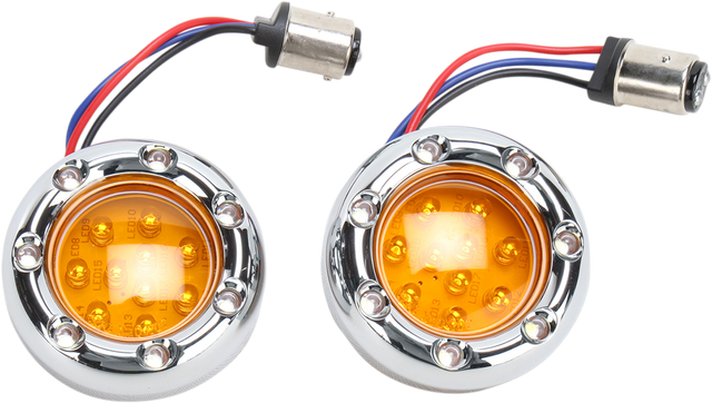 ARLEN NESS LED Light Kit for Factory Turn Signal Housing - Amber/White - Chrome 12-757
