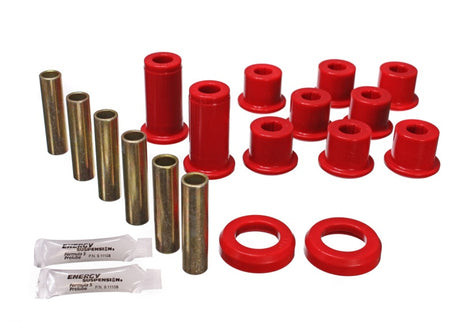 Energy Suspension 3.2129R Red Rear Leaf Spring Bushing Set for Chevrolet S10, GMC Syclone (1991-2004) – Enhanced Performance and Durability