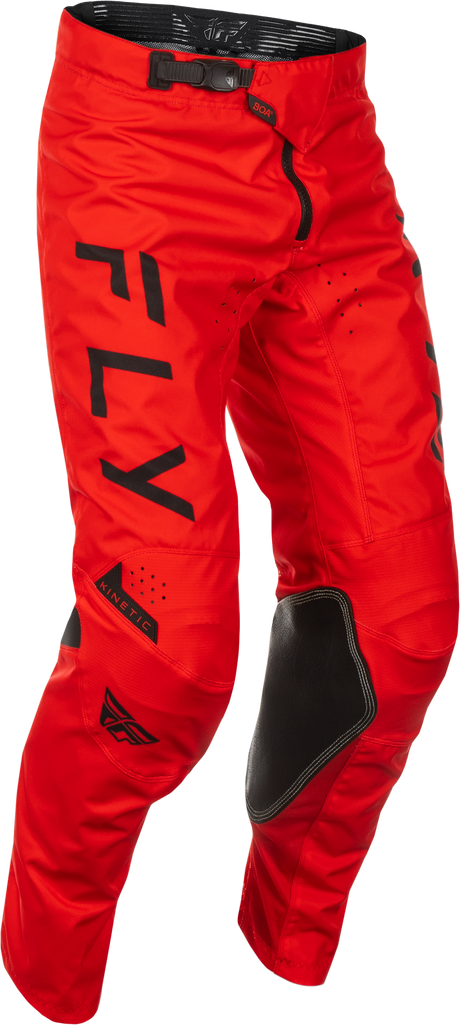 Fly Racing Kinetic Center Pants Red/Black Size 34 – Durable Ventilated Motorcycle Riding Pants with BOA Fit System