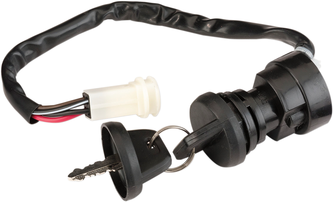 Moose Offroad Yamaha Ignition Switch Part 700-1207-PU – OEM Replacement with Keys and Mounting Nut for Yamaha Vehicles