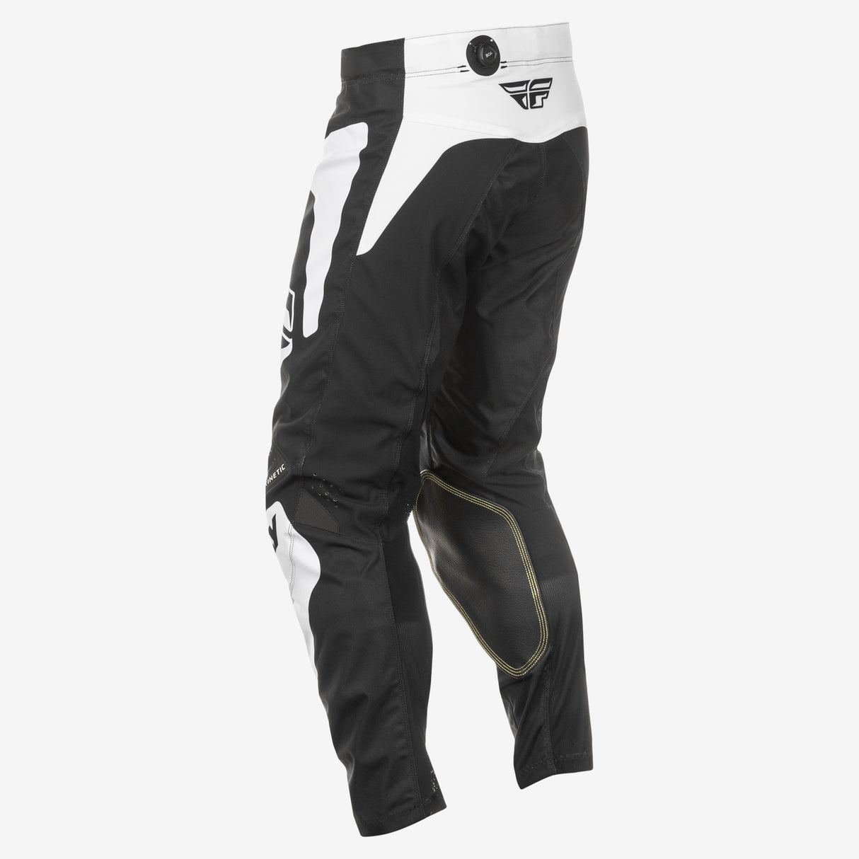 Fly Racing Kinetic Sym Pants for Motocross - Black/White, Size 28, Designed for Off-Road Performance and Durability