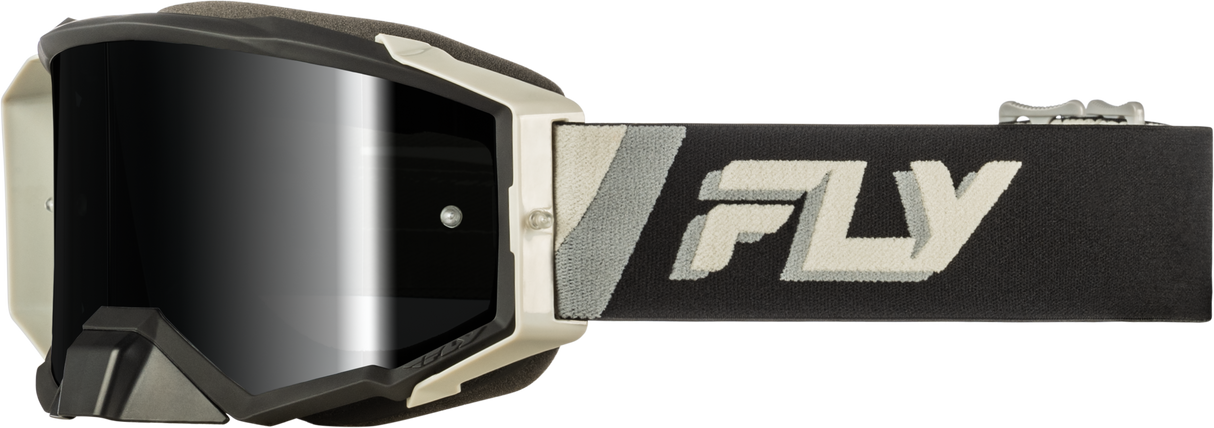 Fly Racing Zone Elite Goggle Black/Grey with Black Mirror/Smoke Lens – Compatible with ATV, UTV, and Dirt Bikes
