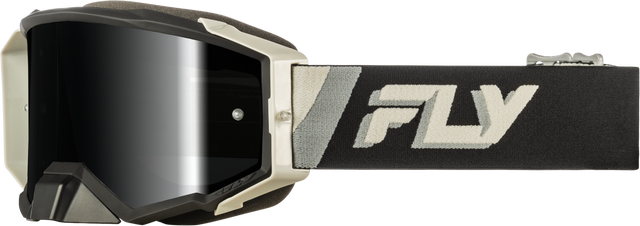 Fly Racing Zone Elite Goggle Black/Grey with Black Mirror/Smoke Lens – Compatible with ATV, UTV, and Dirt Bikes