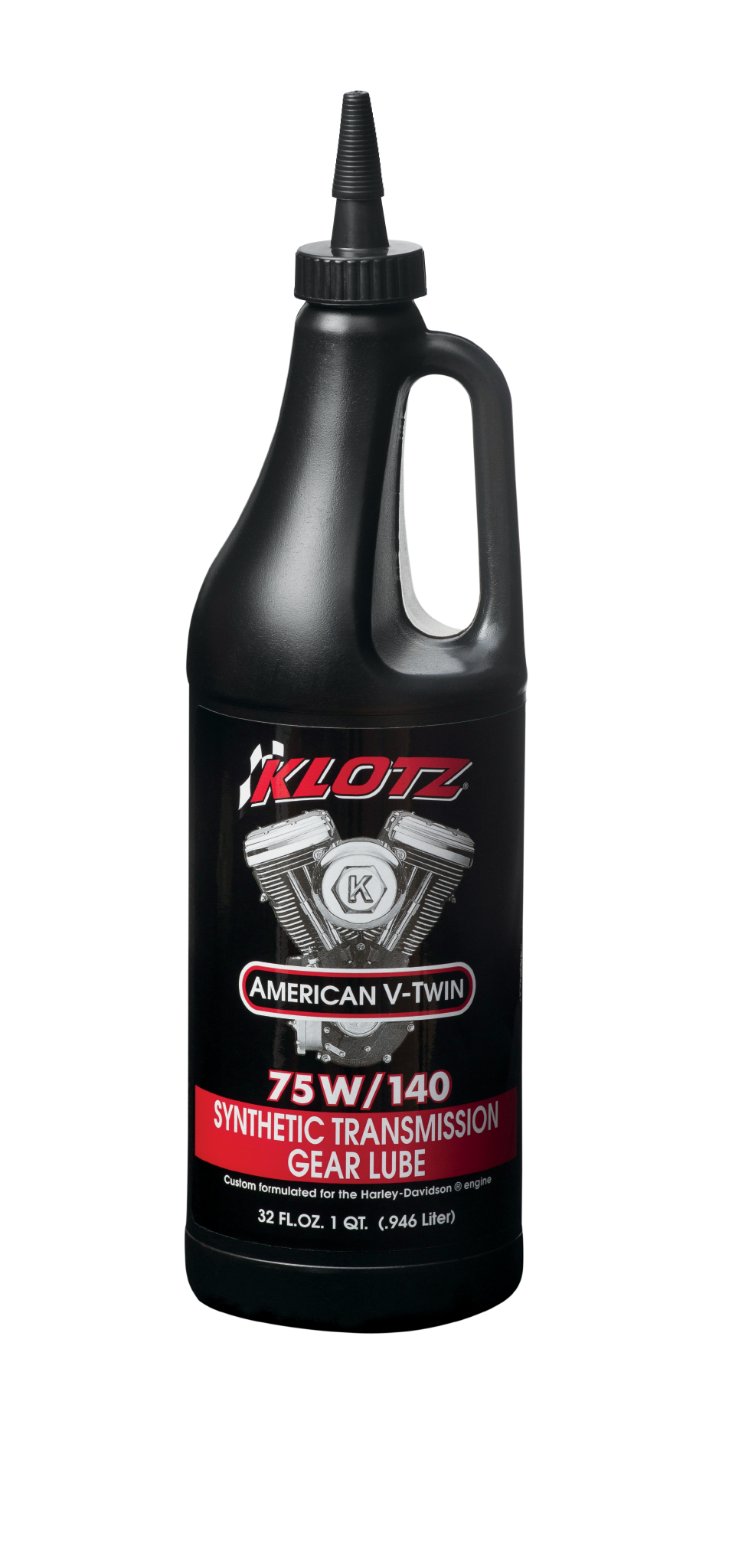 KLOTZ American V Twin Transmission Lube 75W-140 for Harley-Davidson Big Twin Models, 32 Fl Oz