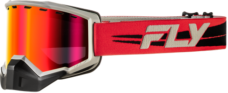 Fly Racing Focus Snow Goggle with Red Mirror and Rose Lenses for Snowmobile and Ski Vehicles