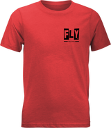 Fly Racing Youth Punk Tee in Red – Comfortable Fit for Motocross and Off-Road Vehicles