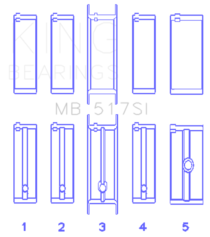 King Engine Bearings Chrysler 360 / 360CI 5.9L V8 Main Bearing Set