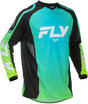 Fly Racing F 16 Jersey Aqua/Black/White Large - Lightweight Performance Moto Jersey for Off-Road and Motocross Vehicles