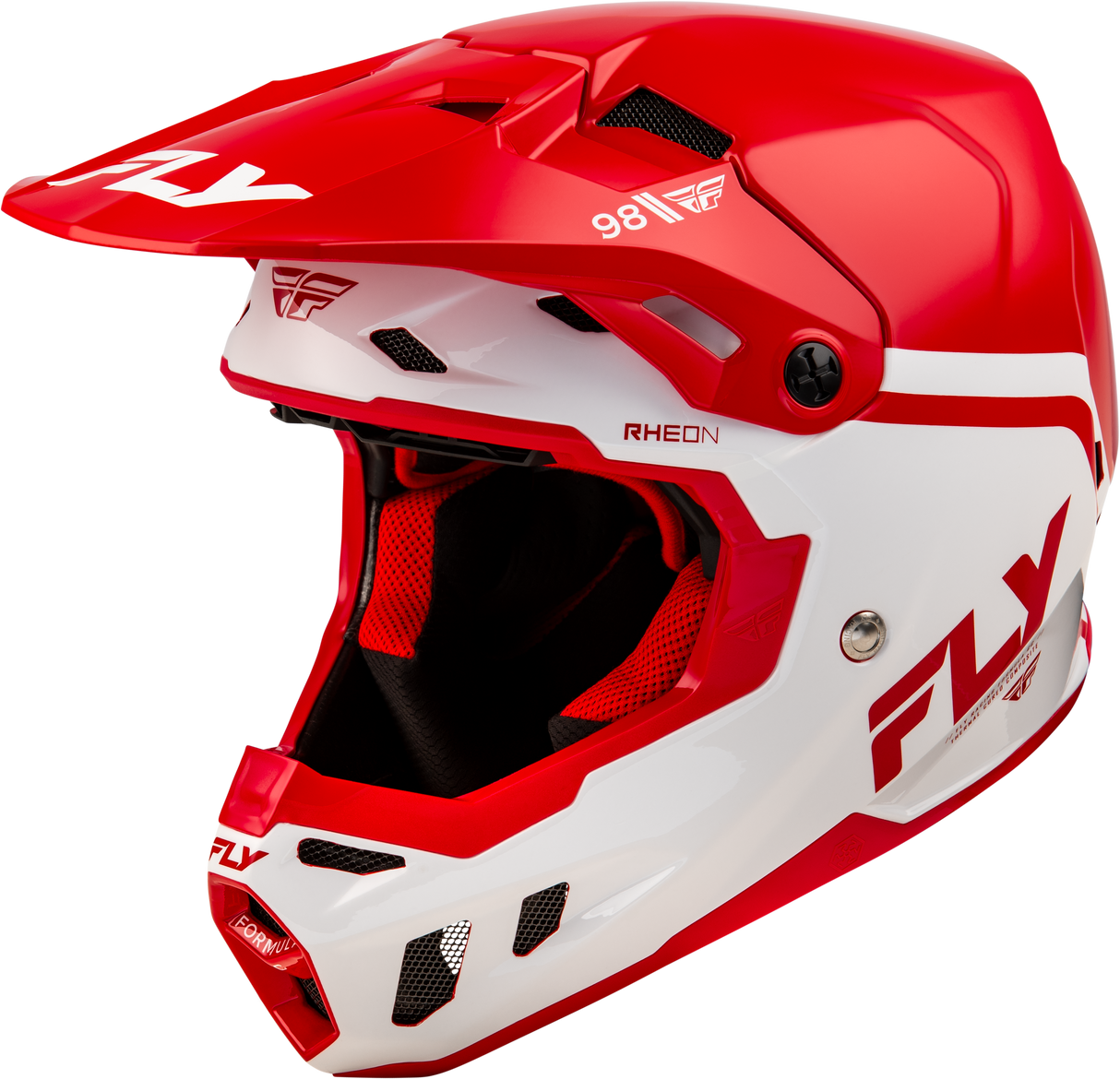 Fly Racing Formula CC Objective Helmet - Red/White for Motocross and Off-Road Vehicles, Size Medium