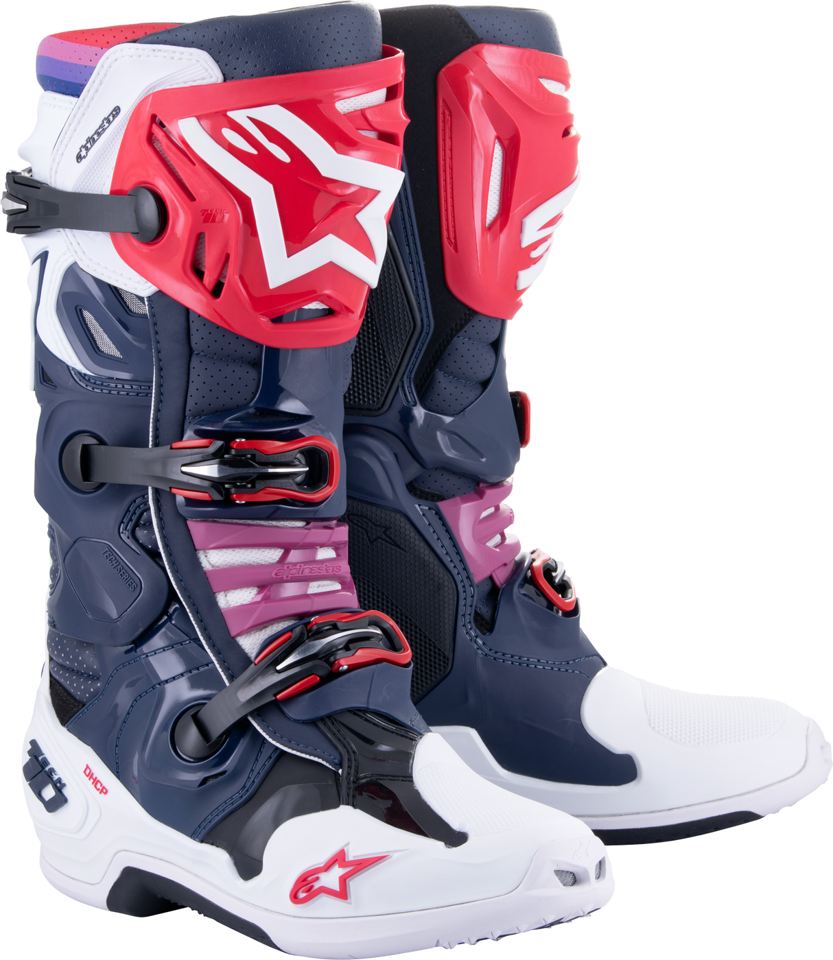 Alpinestars Tech 10 Supervented Offroad Boots – Night Navy / White / Rainbow, US Size 12