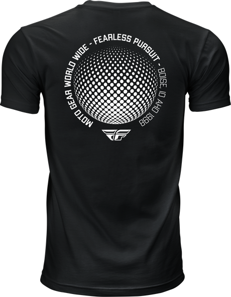 Fly Racing Fly Worldwide Tee Black Small - Premium Cotton Crew Neck for Motorcycles and Powersports Vehicles