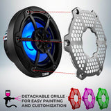 DS18 NXL-M Series Marine and Powersports 6.5-inch 2-Way Speaker with RGB LED Lighting - Black Finish