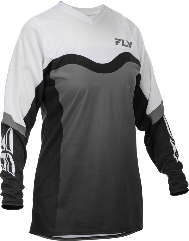 Fly Racing Women's F 16 Jersey Grey/Black/White Medium - Motorcycle Off-Road ATV Dirt Bike Gear