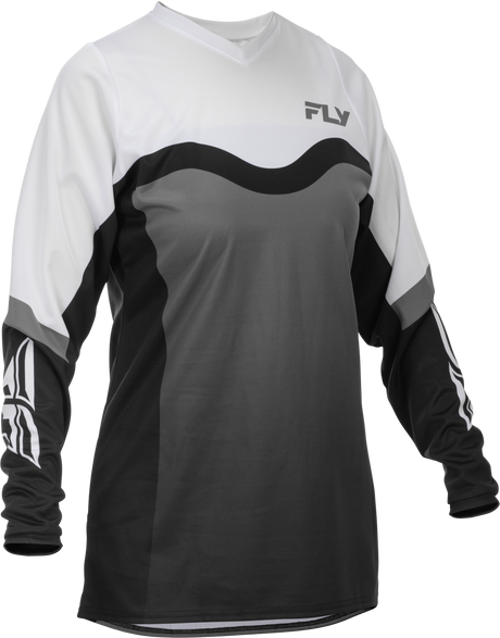 Fly Racing Women's F 16 Jersey Grey/Black/White - Motocross Riding Jersey for Women