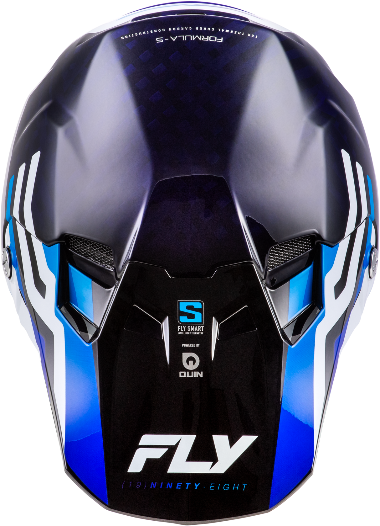 Fly Racing Formula S Carbon Byte Helmet for Motorcycle, Blue Carbon/White - Size Medium/Large