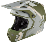 Fly Racing Formula CP Seal Helmet Matte Stone/Khaki/Olive XS – Lightweight Motorcycle Helmet with Impact Absorption for Street and Off-Road Use