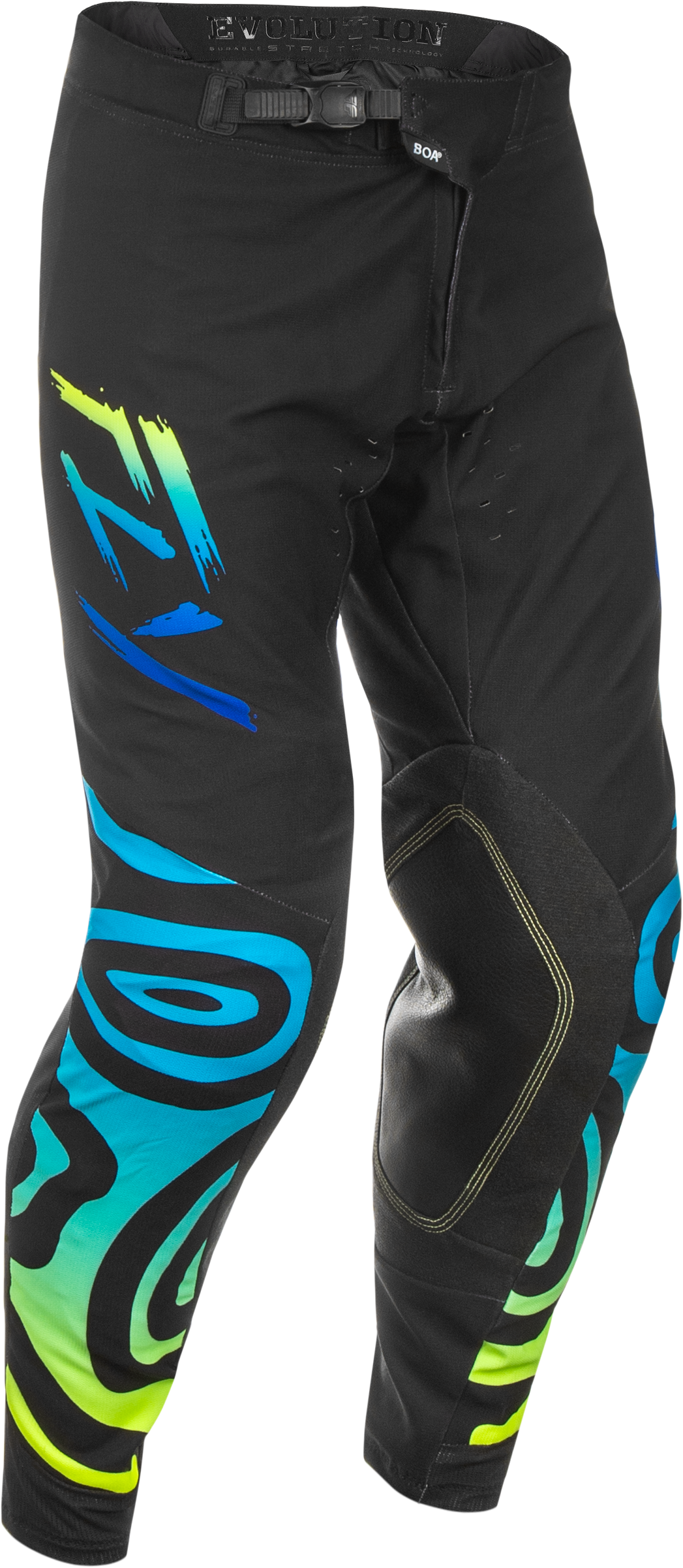 Fly Racing Evolution DST Zen Pants Black/Blue/Hi Vis Size 32 for Off-Road and Motocross Vehicles