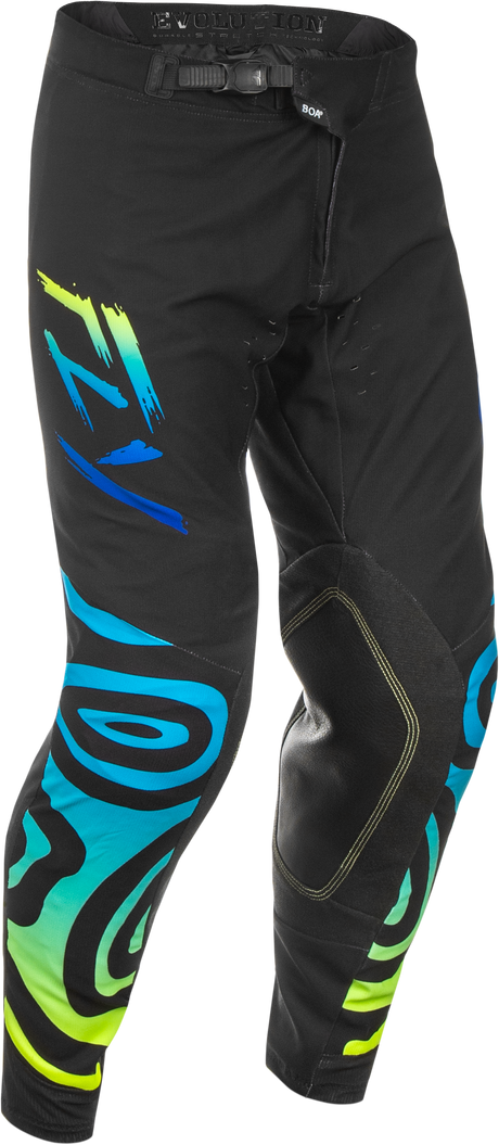 Fly Racing Evolution DST Zen Pants Black/Blue/Hi Vis Size 32 for Off-Road and Motocross Vehicles