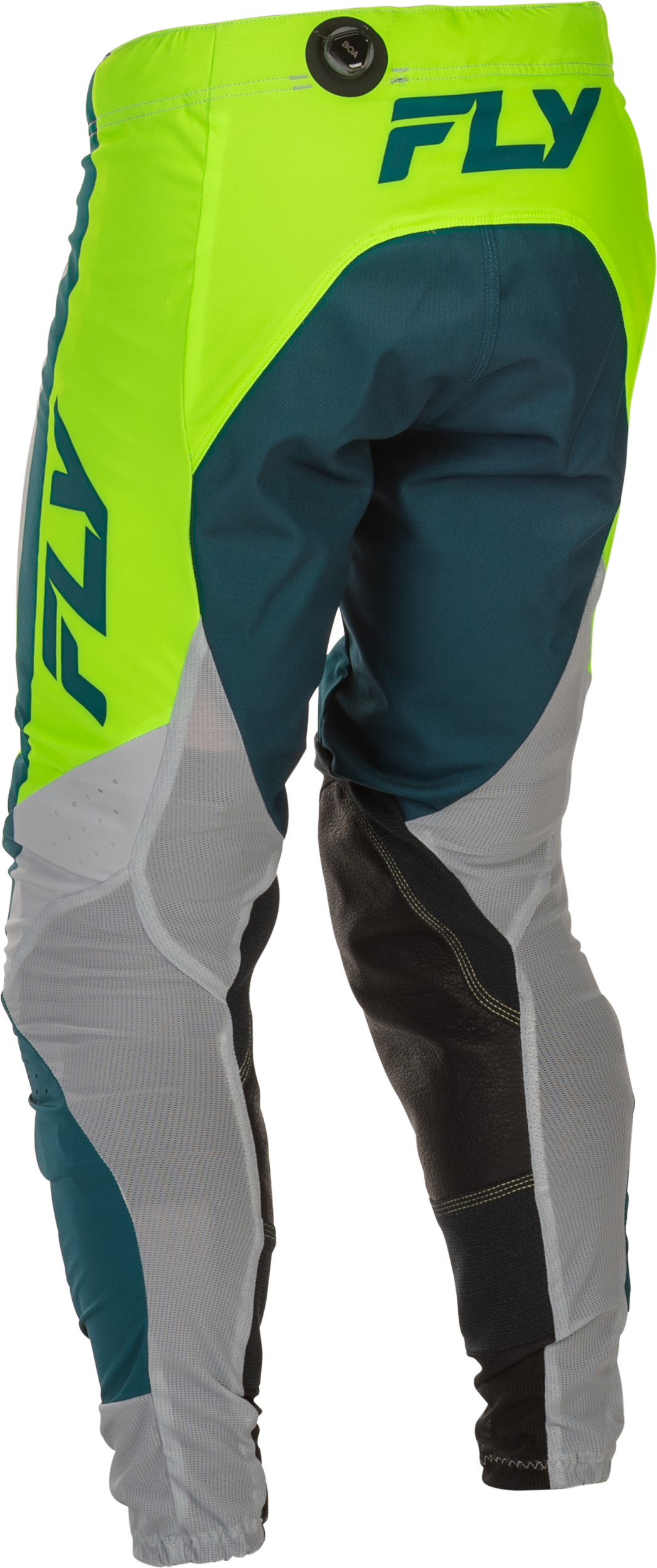 Fly Racing Lite Pants Grey/Lime/Teal Size 30 – Motorcycle Riding Gear with Mesh Panels and Kevlar Reinforcements