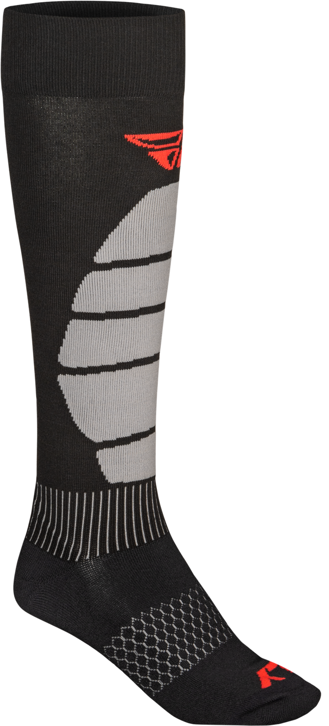 Fly Racing Snow Performance Coolmax Sock Black Small/Medium – All-Season Motorcycle Riding Socks with Reinforced Toe and Heel